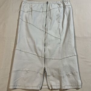 PORTO San Francisco Women’s Midi Skirt Zip Front Contrast Stitching Sz 1